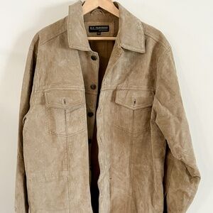 B.C. Clothing Suede Leather Button Front Leather Jacket | Cowboy style leather j